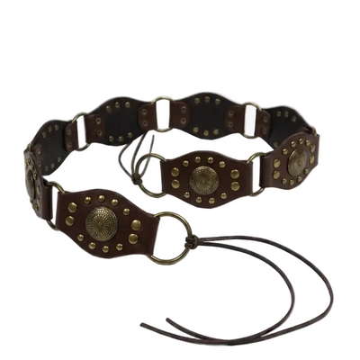 Dunkelbrauner Conchos Gliedergürtel