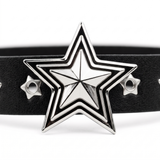 Schwarzer Gürtel mit Silber Sternschnalle