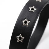 Schwarzer Gürtel mit Silber Sternschnalle