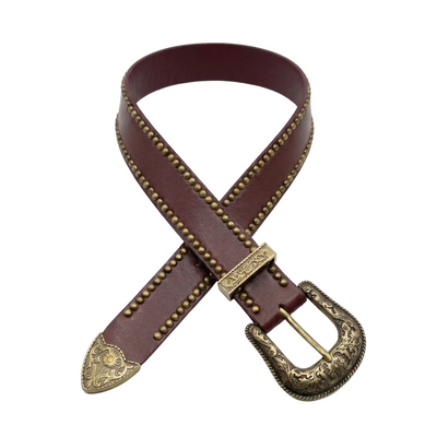 Burgunder Retro Western Gürtel