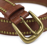 Cognac Boho Gürtel Goldnieten