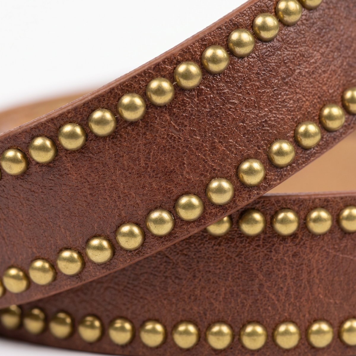Cognac Boho Gürtel Goldnieten